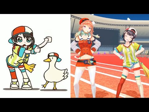 Kiara and Subaru Recreated The Hey Ya Duck Meme In 3D   (With Music)