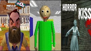 ► Hello To Neighbor Bob vs Horror Kiss vs Baldi Baics In School Education Gameplay Competition