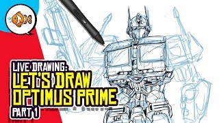 Let's Draw OPTIMUS PRIME from Bumblebee! | Live Drawing Art Tutorial video