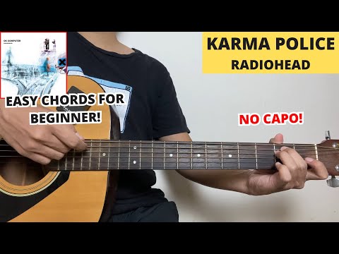 Karma Police - Radiohead (Guitar Tutorial) Easy Chords For Beginner! No Capo!