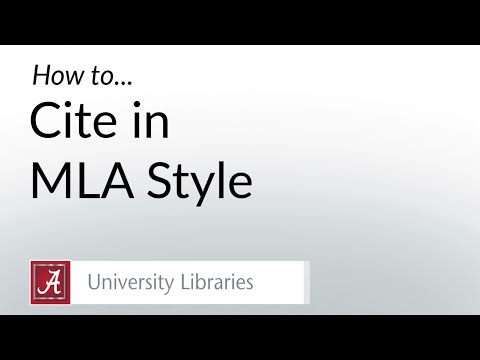 How to Cite in MLA Style