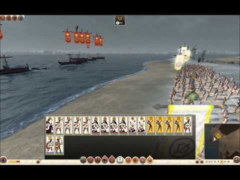 Total War Rome II - Rome vs Carthage - Huge Beach Invasion