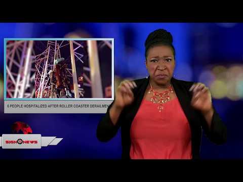 6 people hospitalized after roller coaster derailment (ASL - 6.15.18)