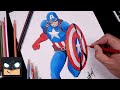 How To Draw Captain America YouTube Studio Art Tutorial