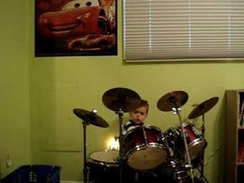 3 year old Adam playing Neil Peart solo