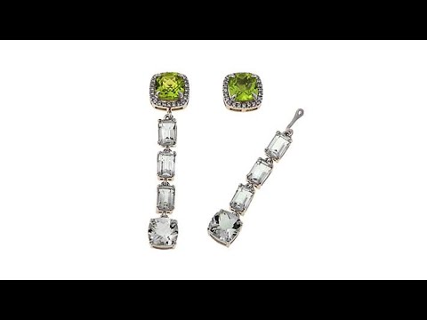 Rarities Gem Stud Earring with Removable 4Stone Drop