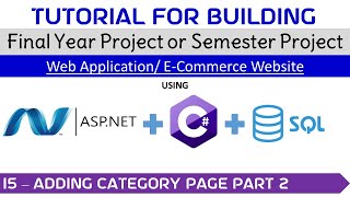 15  - Adding Category Part 2 #project #visualstudio #admin #dashboard #finalyearproject #category