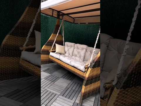 Гойдалка з штучного ротангу Рів'єра Преміум #качеля #ротанг #садовая