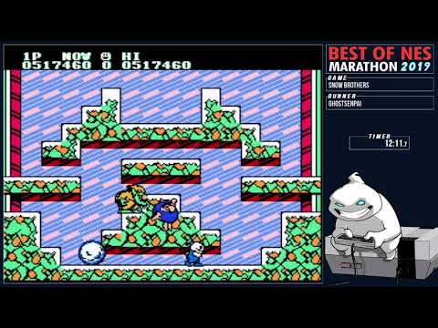 Best of NES Marathon 2019: Snow Brothers All Stages 1 Player by me (GhostSenpai)