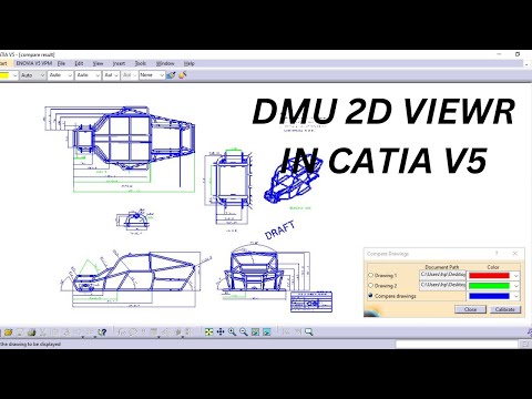 CATIA V5 - Compare Drawings using CGM tutorial | DMU 2D VIEWER|