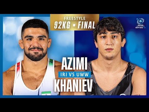 Mukhamed KHANIEV (UWW) vs. Mohammadmobin AZIMI (IRI) | U23 WORLD CHAMPIONSHIPS | FS 92kg Gold Medal