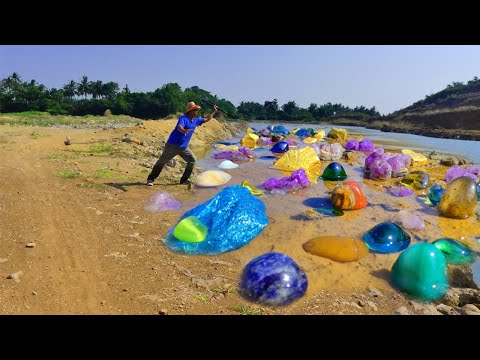 The World's Only Public gold  Mine! and gem mining - Digging diamonds along the river bank.