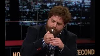 Zach Galifianakis Lights Up a Joint During a Discussion on Drug Legalization video
