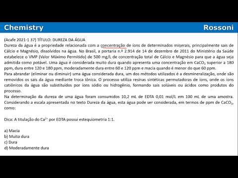 Acafe 2021-1 Medicina Q37 - Titulação com EDTA