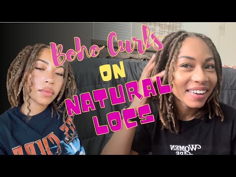 Boho Curls on Natural Locs [ No Crochet Hook ]
