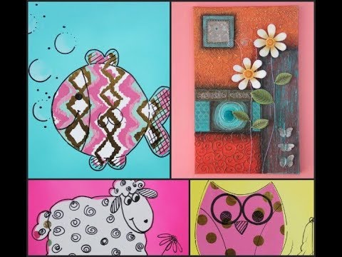 ManosalaObraTv Programa 59 - Pintar Cuadros para chicos - Fussinglue - Tecnicas Mixtas