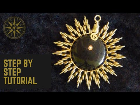 Traditional Wire Wrapping Tutorial - Step by Step in Real Time - Sun Weave Pendant v1 - IA voice