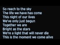 The Moment We Come Alive - RED [Lyrics]