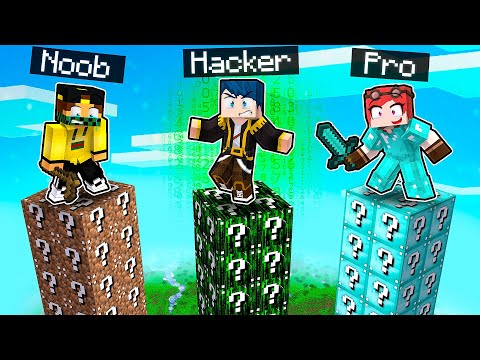 LA TORRE DEI LUCKY BLOCK NOOB VS PRO VS HACKER! - MINECRAFT