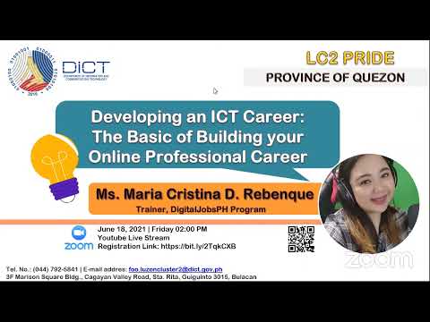 , title : '2021 Quezon Tech4ED Webinar Series # 3: Developing an ICT Career