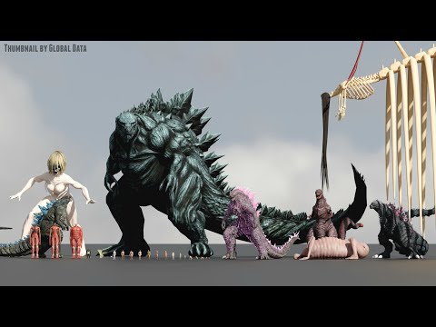 Attack on Titan vs Godzilla Size comparison 3D