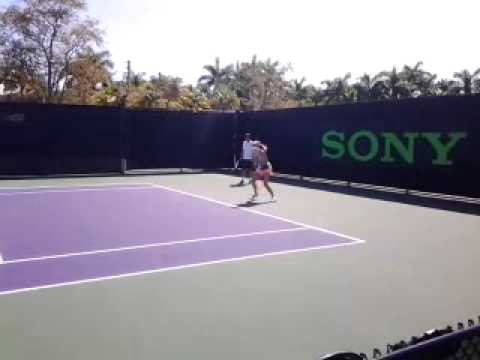 Maria Sharapova practicing at Miami Open 2014