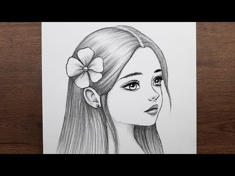 Kolay karakalem güzel kız resmi çizimi - Adım adım güzel kız resmi nasıl çizilir