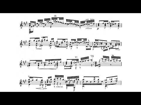 Napoléon Coste - Andante for Guitar, Op. 39 (1911) [Score-Video]