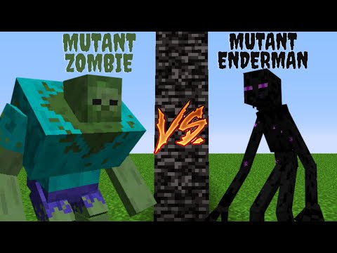 Mutant Zombie VS Mutant Enderman Minecraft Mob Battle