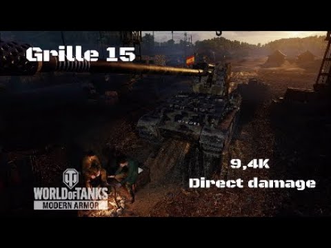 Grille 15 in Cerro Thiepval:9,4K direct damage :Wot console - World of Tanks