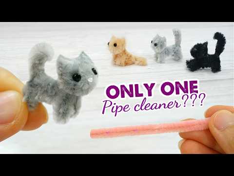 Cute Tiny Kitten from ONE pipe cleaner | One Pipe Cleaner Craft | How to make a pipe cleaner cat