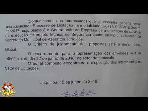 Aviso de reabertura de Licitação