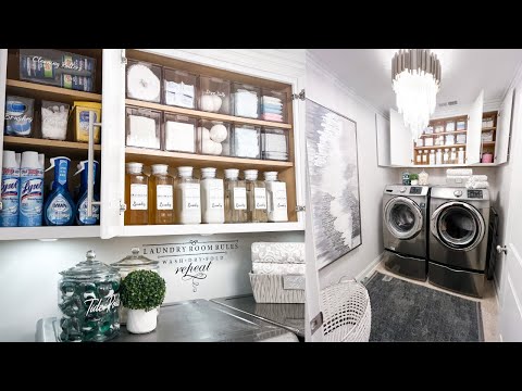 ULTIMATE LAUNDRY ROOM ORGANIZATION | DIY Budget Laundry Room Makeover | DIY Cricut Projects Video