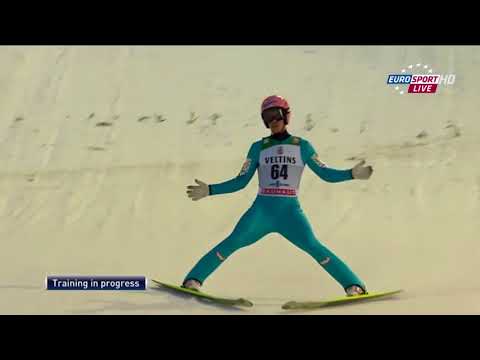 Stefan Kraft 106.5 m Training Jump Kuopio 2015 (English Commentary)