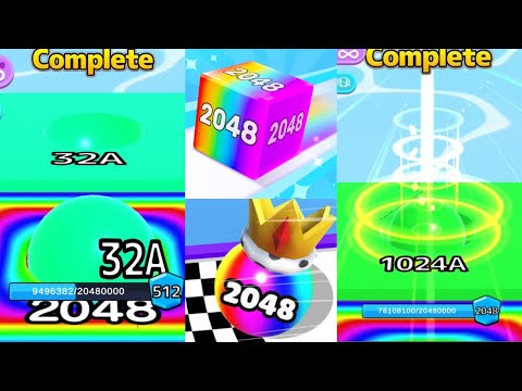 Chain Cube 2048 3D Merge Game (cube 128K) vs Ball Merge 2048 vs Ball Run 2048 #cutiepie22yt #2048