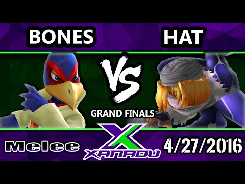 S@X 147 - Bones (Falco) Vs. Hat (Marth, Sheik) SSBM Grand Finals - Smash Melee