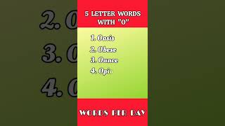 5 letter words starting with O #englishlearning #englishlearners #youtubeshorts