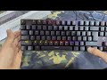 Unboxing Gaming  Keyboard White Shark Commandos Elite Mechanical RGB Blue Switch