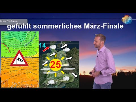 Soon 25 degrees: Current wind, cloud, sun & spring forecast for March 27-31. Colder at Easter!