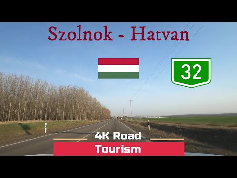 Driving Hungary: Route 32 Szolnok - Hatvan - 4k scenic drive East Hungary from Tisza to Matra