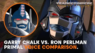 Audio Clips Of Garry Chalk Vs. Ron Perlman Voicing Optimus Primal | Transformers Rise Of The Beasts video