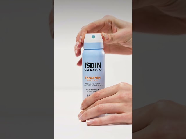 Vídeo relacionado con ISDIN Fotoprotector Facial Mist SPF50, Protector Solar facial en spray formato bruma ultrafina e invisible, Protege, hidrata y refresca tu piel, 100ml