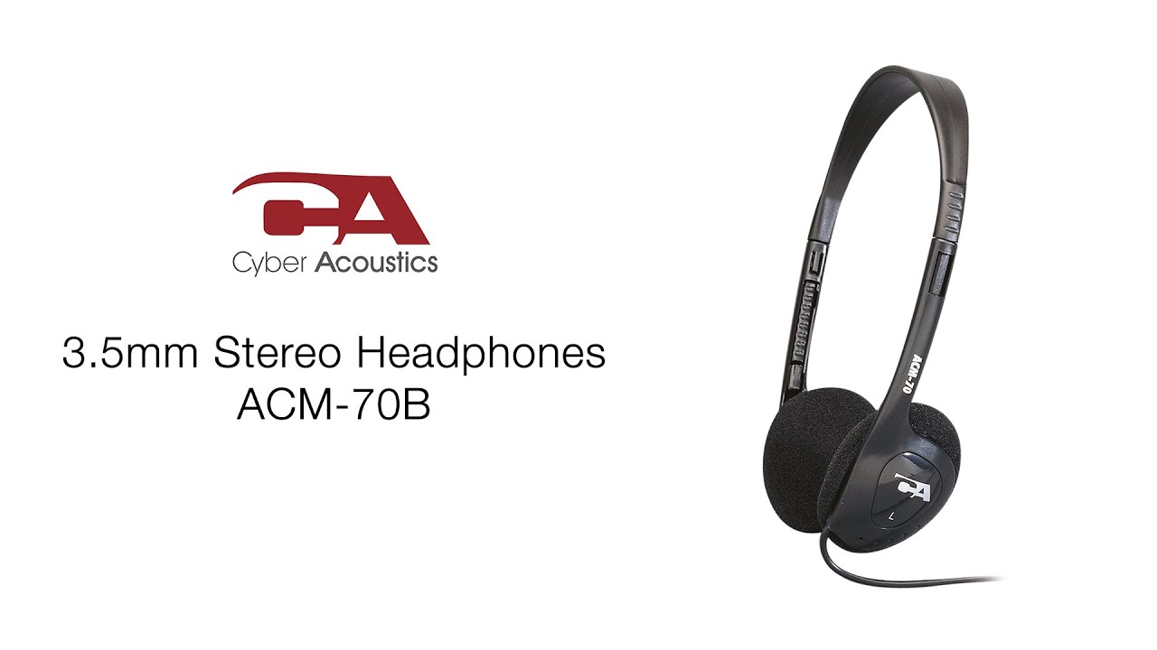 3.5mm Stereo Headphones (ACM-70B) | Cyber Acoustics