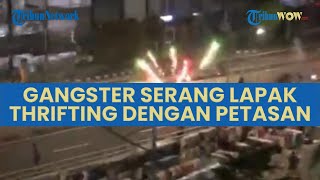 Viral Aksi Gangster Bermotor Menyerang Lapak Thrifting Pasar Senen dengan Petasan