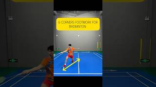6 CORNERS FOOTWORK For Badminton  #badminton #badmintontraining