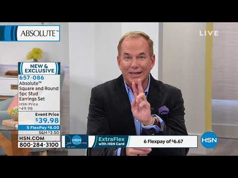 Absolute Sterling Silver Cubic Zirconia 5piece Stud Earr...