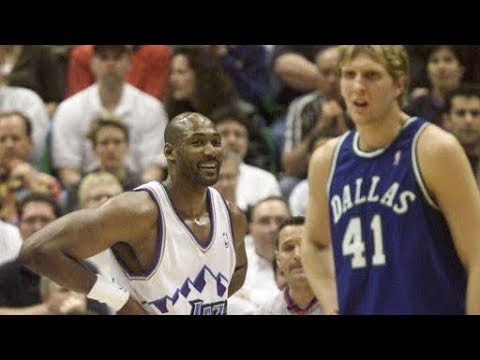 Dirk Nowitzki (33pts) vs Karl Malone (29pts) (2001 Playoffs)