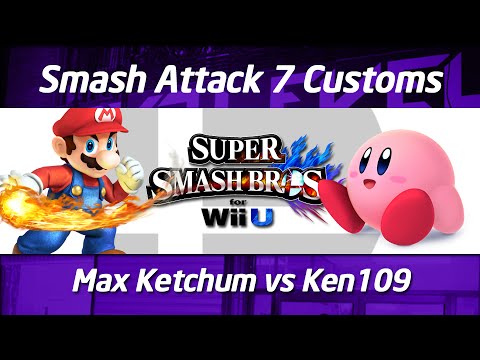 Smash Attack 7 - SSB4 Customs 1v1 - Juice.Max Ketchum (Mario) vs Ken109 (Kirby)