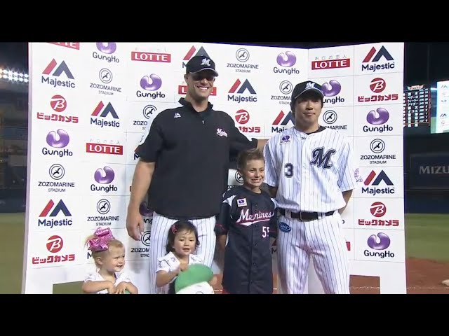 マリーンズ・角中選手・スタンリッジ投手ヒーローインタビュー 2017/8/23 M-E