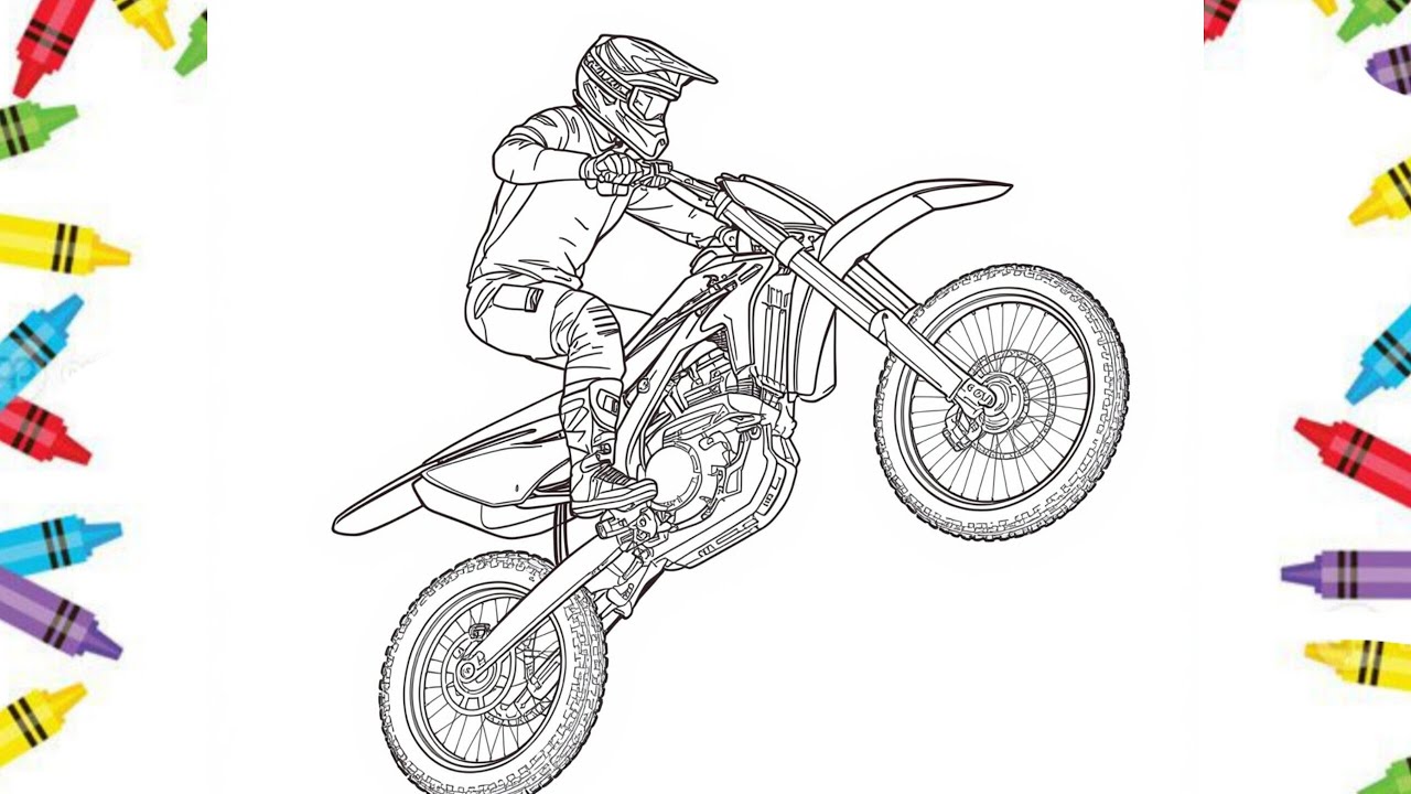 Motorcycle Coloring Page | Satisfying Coloring for Relaxation | Black & White Line Art|coloring book